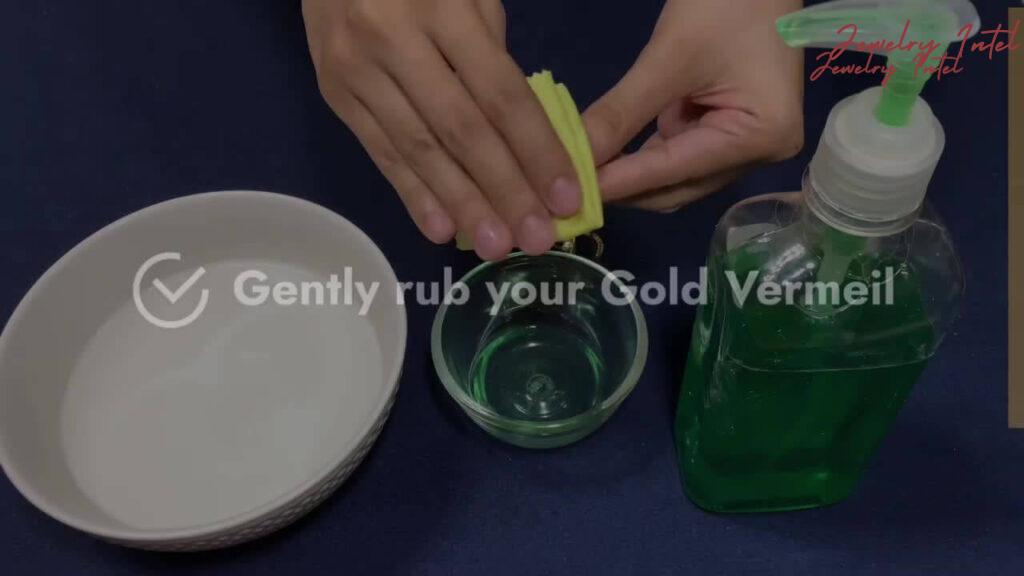 gently rub gold vermeil jewelry