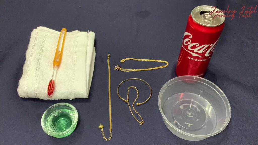 items needed to clean gold with coke