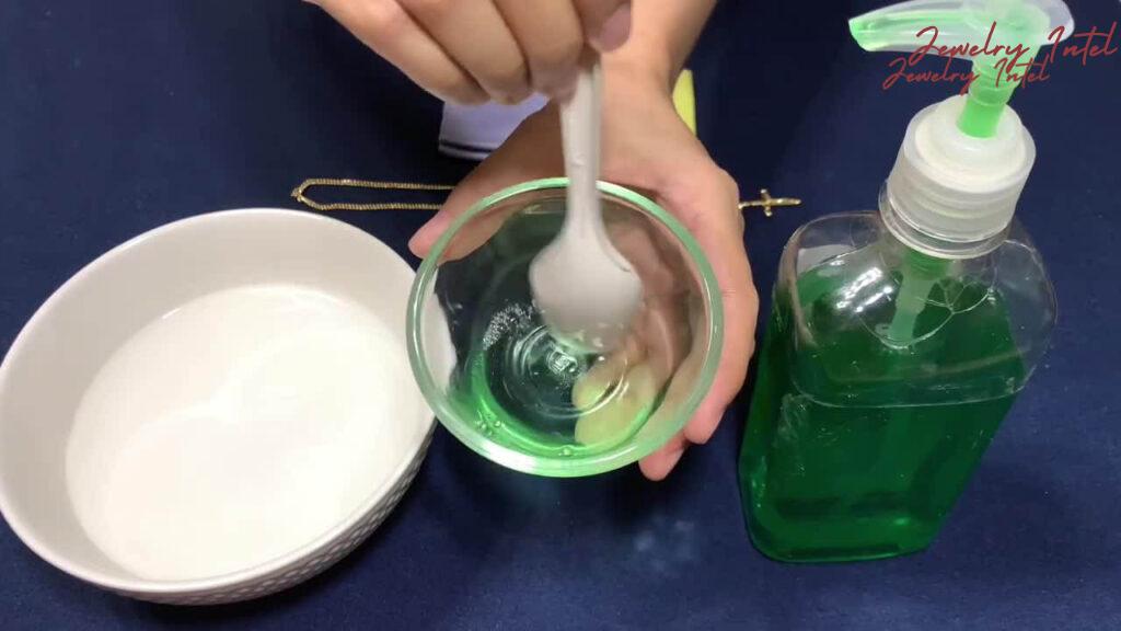 stir to create a soapy solution