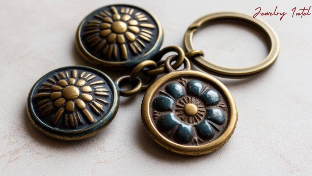 DIY keychain made from broken jewellery