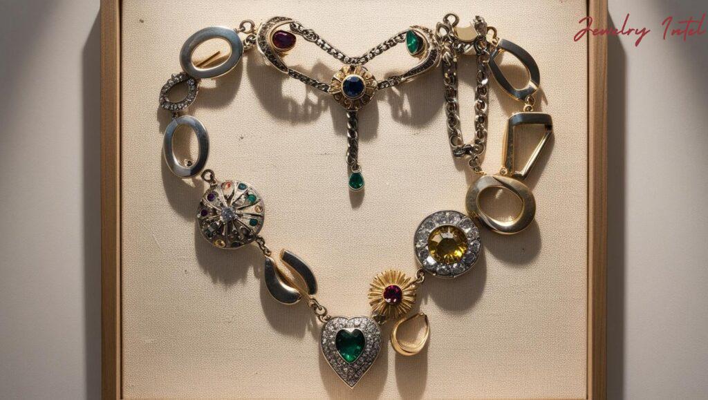 DIY wall art using broken jewelry