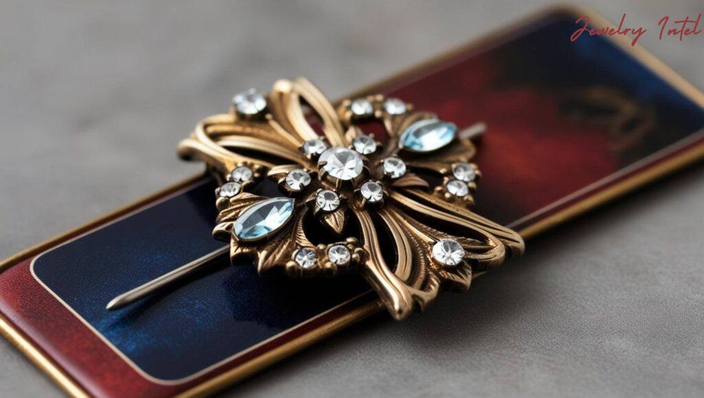 a bookmark created using an old brooch