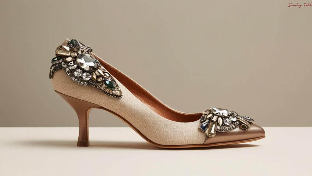 decorate your shoe with old jewelry