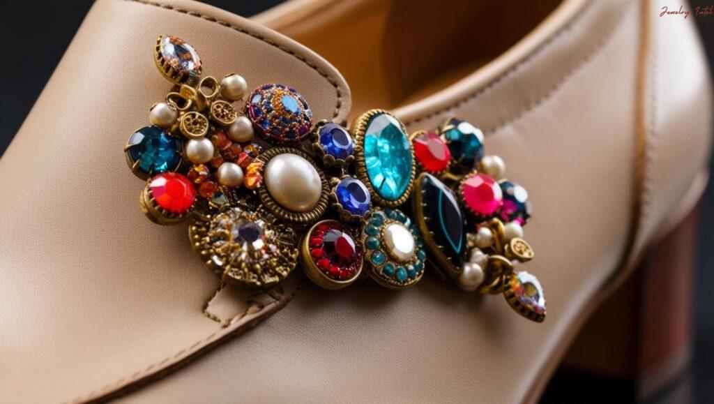 decorate your shoe with old jewelry