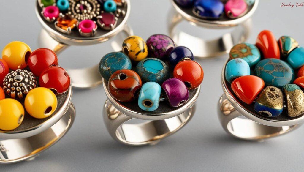 statement rings made from broken jewelry