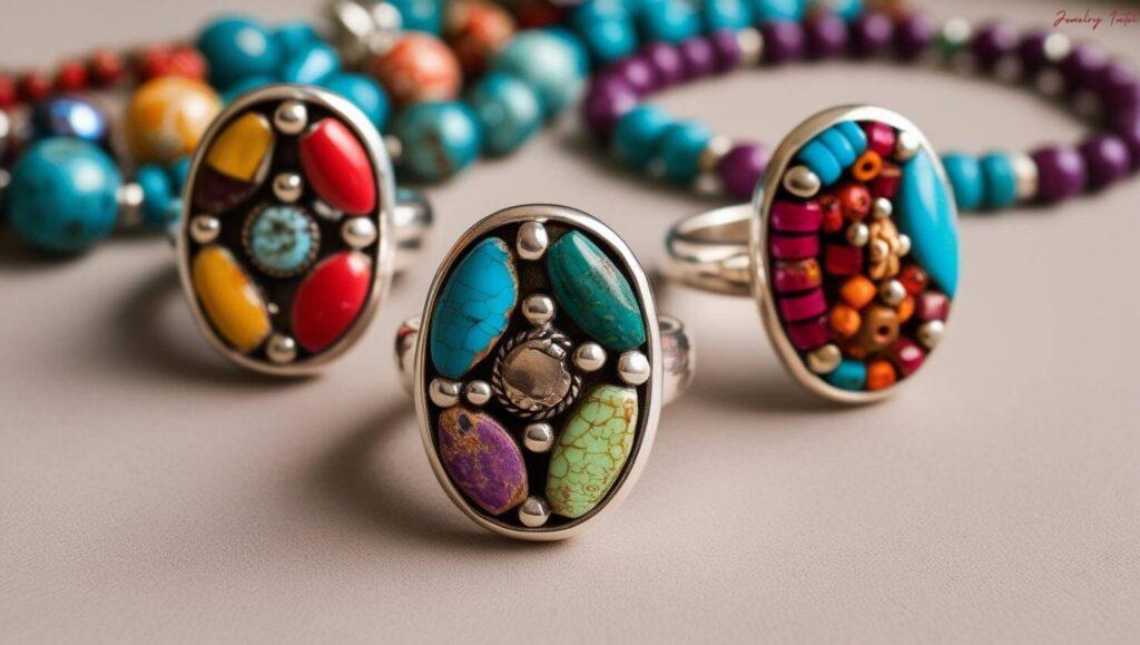 statement rings created from broken jewelry