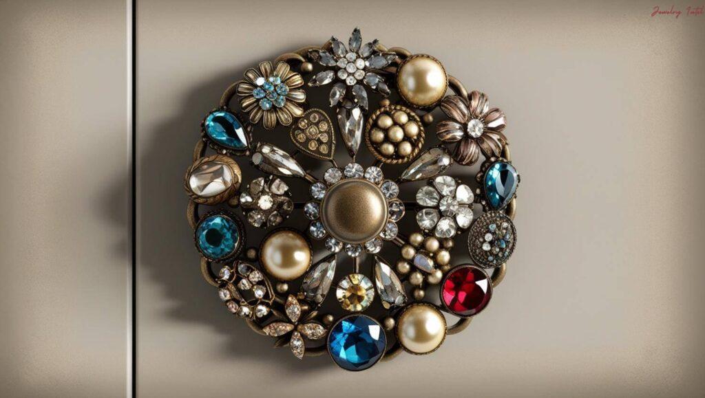 upcycled old broken jewelry to make drawer pull